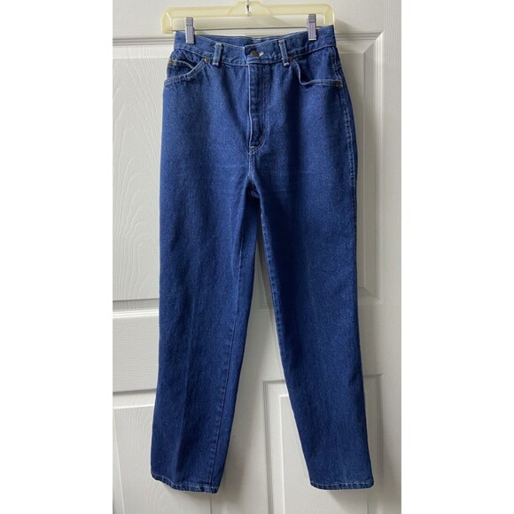 Vintage Chic High Rise Mom Jeans Womens 12P Blue Heavy Cotton Denim Straight USA - Picture 2 of 10